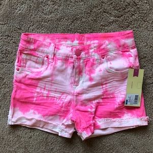 NWT Kids Pink tie dye jean shorts